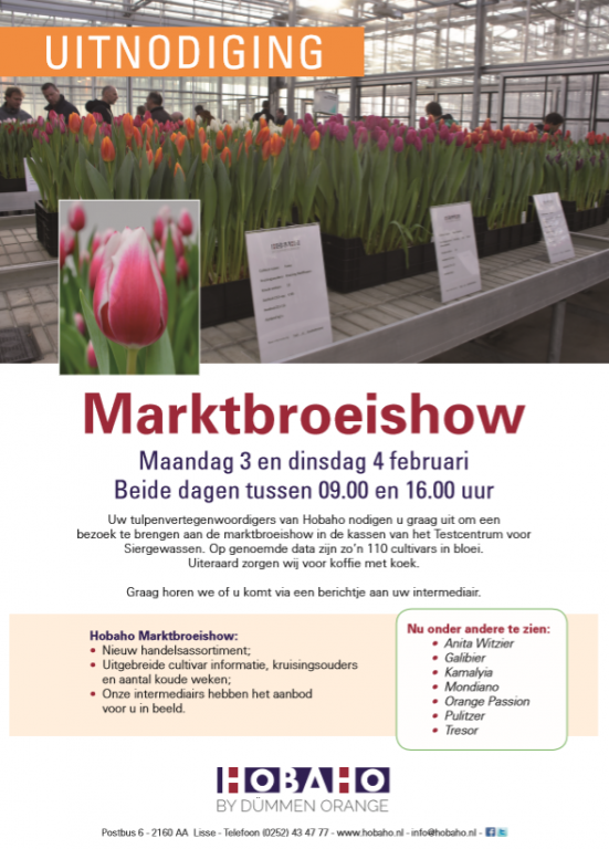 Marktbroeishow 3 en 4 februari